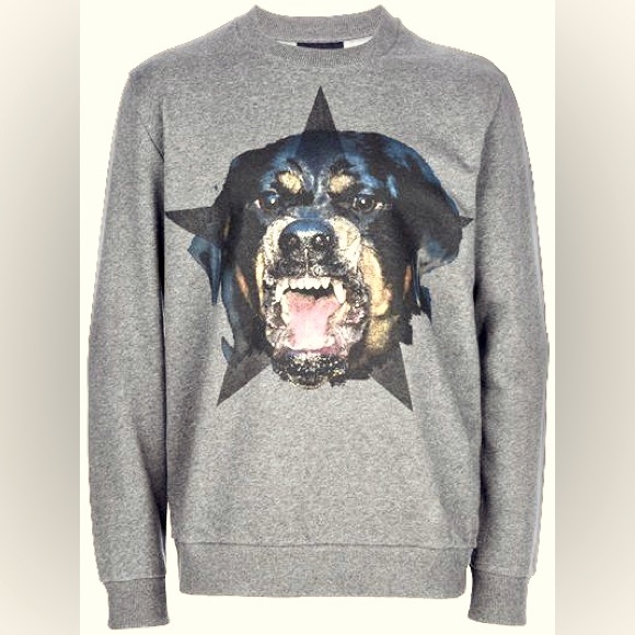 EUC Women’s Medium/Men’s Small Givenchy Rottweiler Print Cotton Sweatshirt Grey - Picture 1 of 11